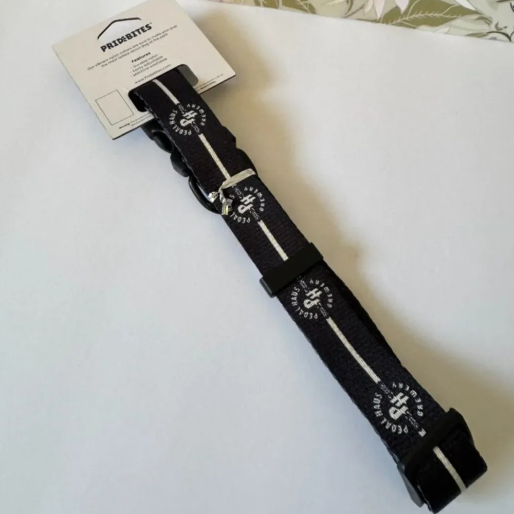 Pedal Haus Large Dog Collar – NWT | Navy & White | Size Large (18”–26”)